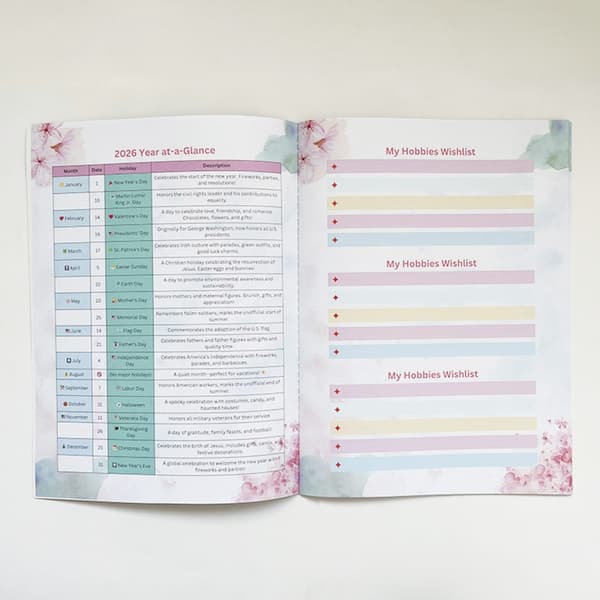 2026 Kvinders Hobby Planner Notesbog Letvægts Bærbar Hobby Journal