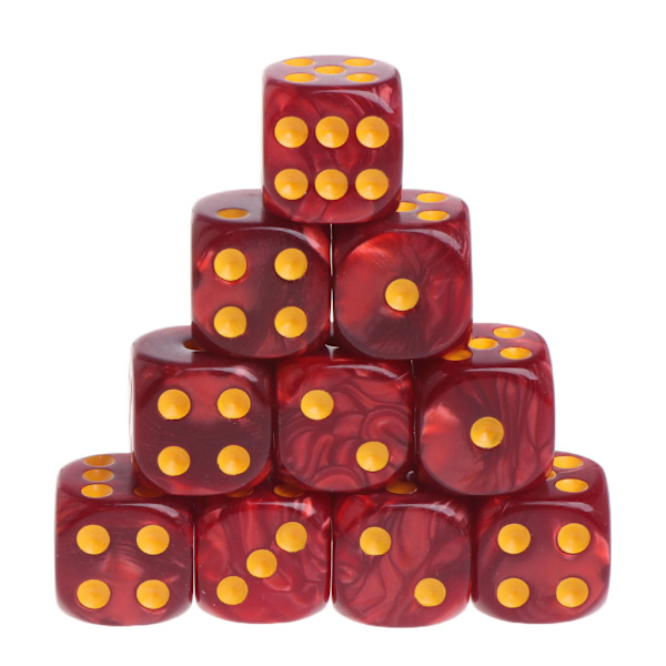 10 st/set Akryl Polyhedral Tärningar För TRPG Brädspel Red