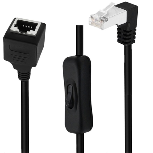 CAT6e RJ45 forlengelsesnettverkskabel med in-line kopler hann til hann/hann til hunn/nedvinkel/opp vinkelkontakt