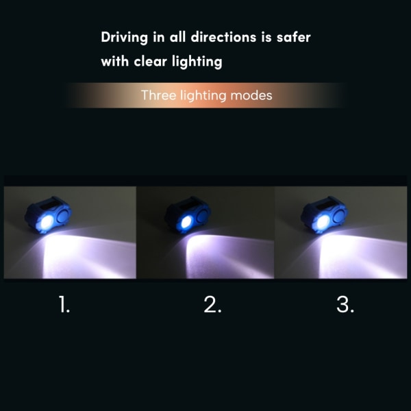 Cykelljus för nattkörning, USB-C uppladdningsbar set, vattentät cykelstrålkastare med LED-ljus för cykel Blue - 2