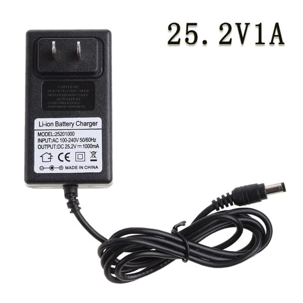 25.2V Lithium Batteri Oplader Strømadapter Bærbar Væglader Tilbehør