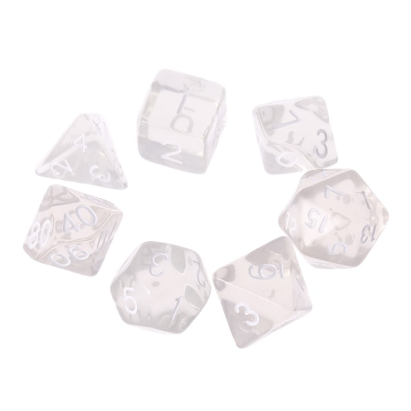 Set med 7-sidiga polyedriska tärningar för RPG DND D&D D4-D20 Klar