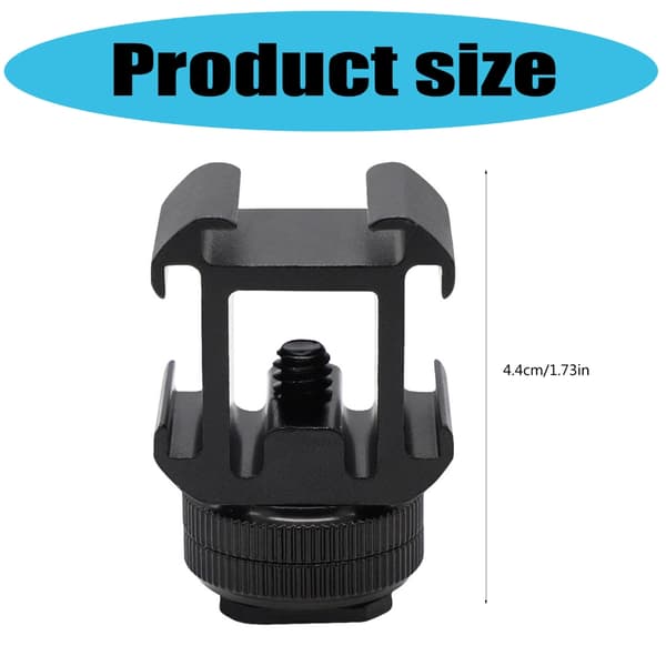 Cold Shoe Mount Adapter Kameramonteringsadapter til DSLR-kamera til LED-video