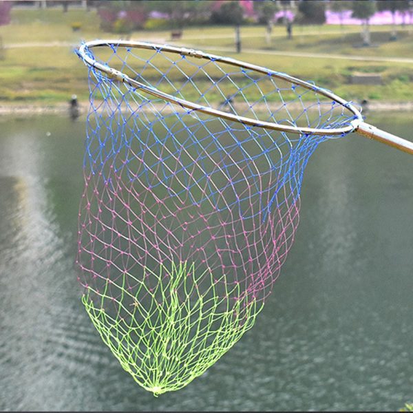 Nylon Fiskenet Rhombus Meshs Hulnet Foldbar Nylon Landing Dip Net WB3 model 50cm