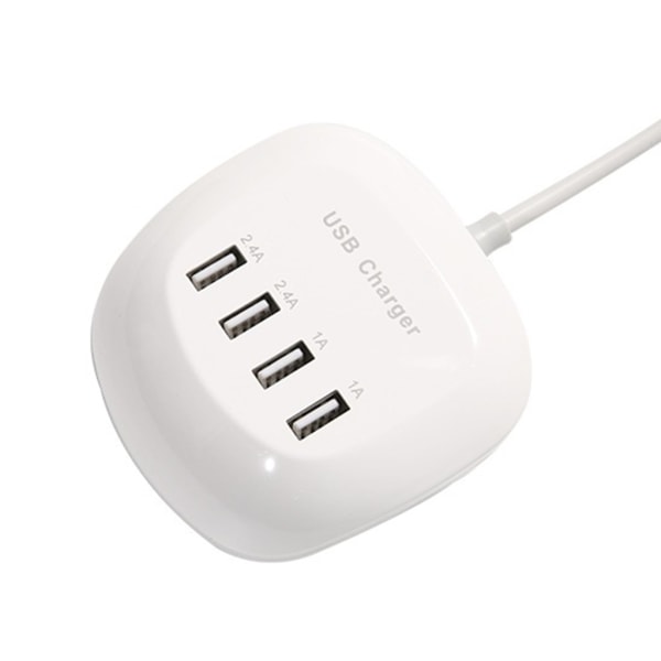 USB laddningsstation, USB power med 4 portar, USB -laddningsstation för flera enheter, USB portar Vita null - EU