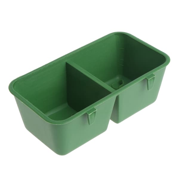 Burføderkopper Hængende kyllingevandskåle med kroge til dueplastfoderfad Sammenbygget 2-skålsdesign