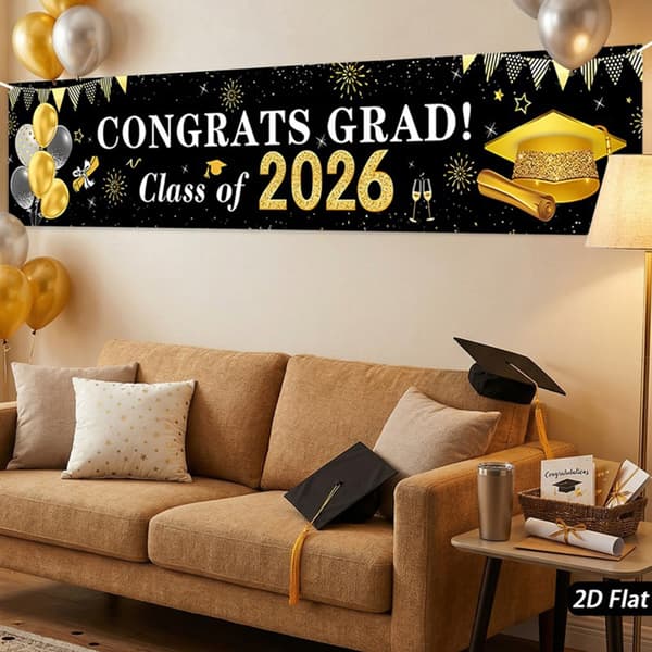 Klasse 2026 Konfirmasjonsbannere Polyester Stoffdekorasjon For Seremoni