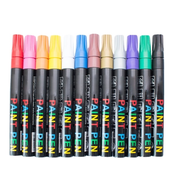 12 Farge Paint Penner Paint Markers Penner Graffiti Markers Bil Scratch Repair Penner