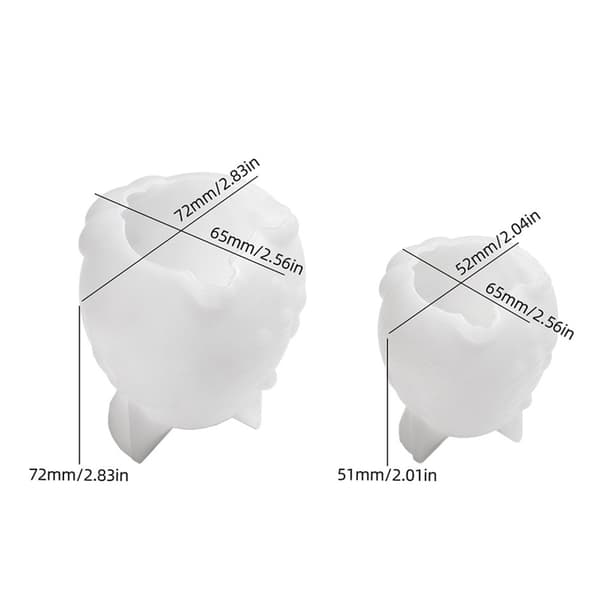 2 stk. ugleformede silikone lysforme til epoxyharpiks, lys og gipsfigurer