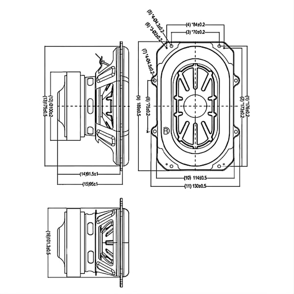 100W Oval Subwoofer Högtalare Woofer Hög Effekt Bas Subwoofer Högtalare
