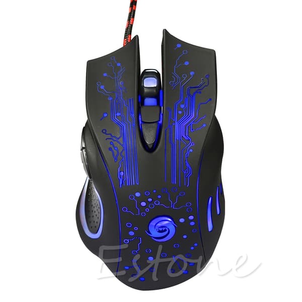 Gaming Mouse 6 Button 5500DPI LED Optisk USB Datorspel Möss Silent Mause