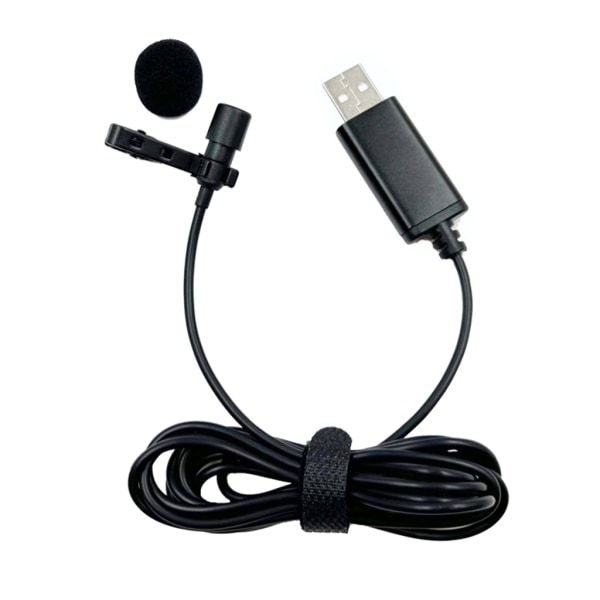 USB Mini Bärbar Clip-on Lapel Lavalier Knapphål Mic Trådbunden mikrofon för mobiltelefon DSLR kamera Laptop 1.5 m