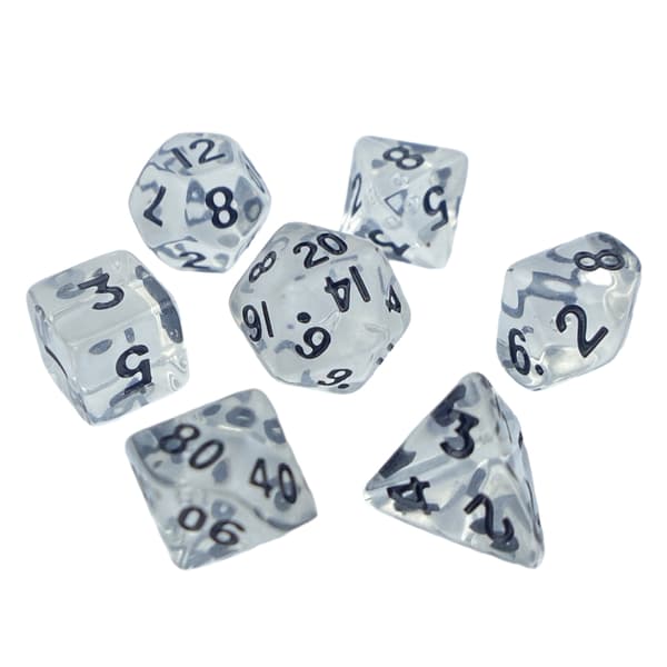 Bærbart Mini Polyhedral Terning Sæt Gennemsigtig Multi-Sidet Akryl Terning Dekoration 5