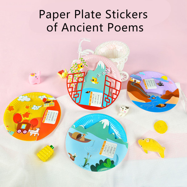 Paper Plate DIY Crafts Paper Plate Art Kit för kreativt lärande spel Perfekt för hantverksfester, grupper och The Classroo null - Ancient Poetry Disc