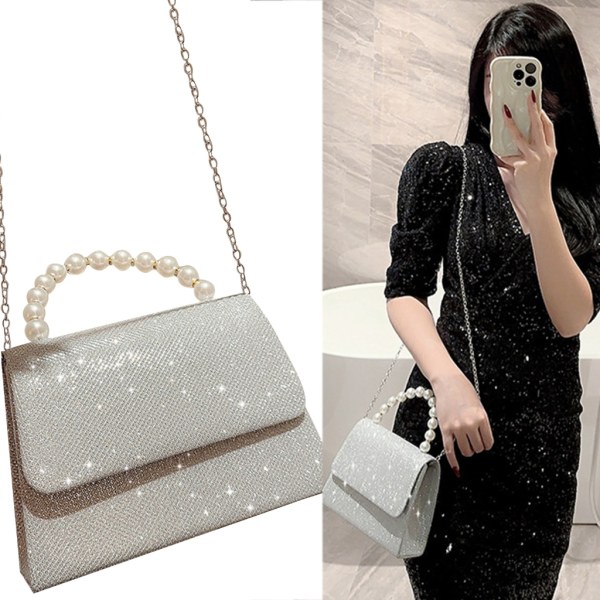 Rhinestone Evening Bag Clutches Lady Käsilaukku Naisten Tyttö Cocktail Olkalaukku Silver