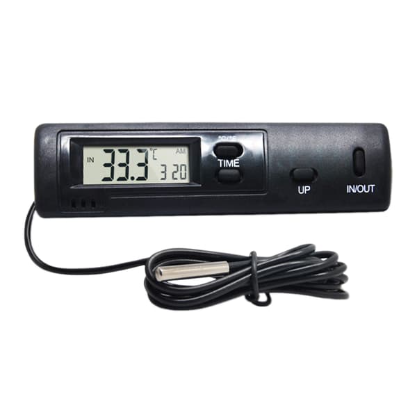 Biltermometer Display Elektronisk Klocka Mini Temperaturmätare LCD Bakgrundsbelysning