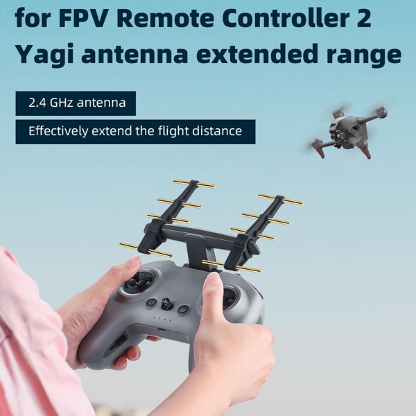 2st Controller Signal Booster Antenn Range Extender för FPV fjärrkontroll 2 sändarförlängning Gray red