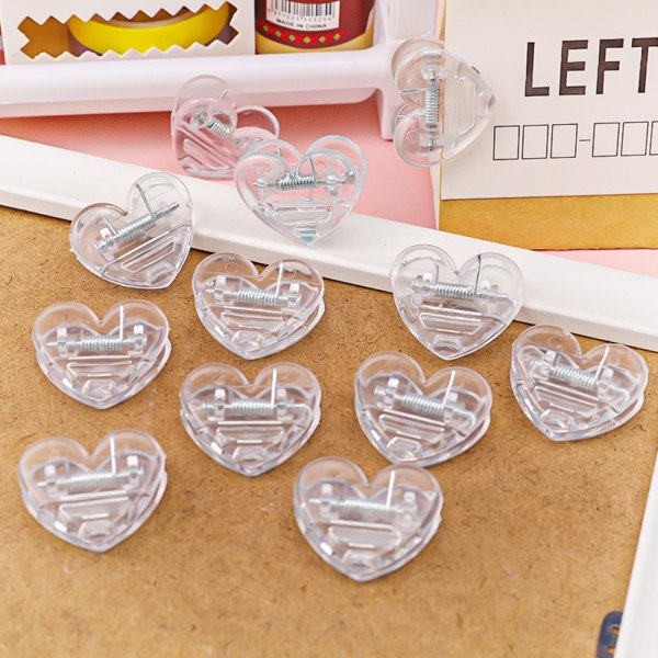 5 ST Clear Heart Paper Clips Mini Bookmark Clips Filhållarklämmor för studenter