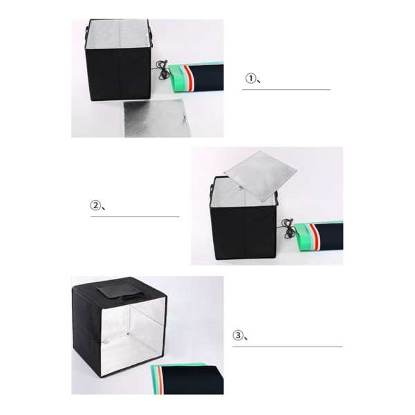 30 cm Photo Studio Box Vikbar Ring LED Lightbox Fotografering Tält Box Kit med 6 färger Bakgrundsfotografering Softbox