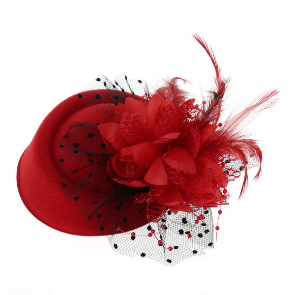 Håraccessoarer Mode Sexiga kvinnor Fascinator Cocktail Tea Party Hatt Bröllop Kyrka Huvudbonader med slöja Blomfjäder