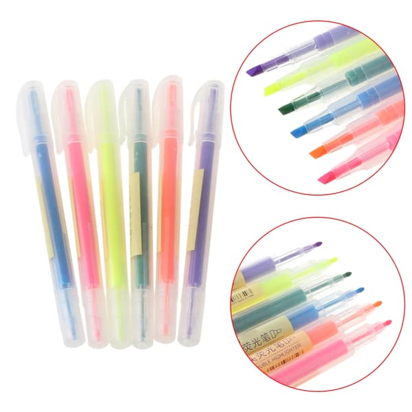 6 stk. Akvarel Gel Pen Sød Overstregningstusch Solid Accent Blæk Maker Glat Skrivning