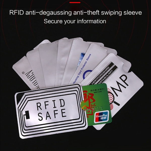 ID-kortholder i aluminium RFID-blokkerende kredittkort Organzier Bankkorthylse Horizontal black 10 sheets