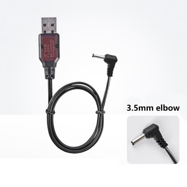 3,5 mm Bend Plug Litium Batterilader 3,6V USB Ladekabel for Billeke