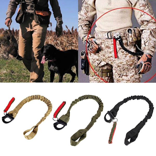 Inntrekkbar sikkerhetsstropp Lanyard Elastisk slyngestropp for utendørs jakt Armygreen