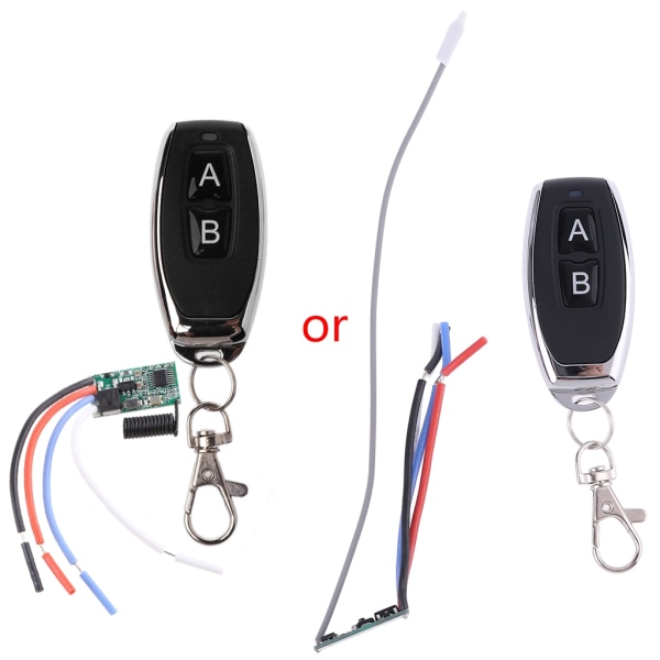 433MHZ trådlös fjärrkontroll reläströmställare 12V vattentät sändare Momentan switch RF relä 1 sändare mottagare