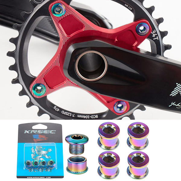 6/8mm MTB Cykel Vevarm Kedjehjul Bultar 4st Cykel Kedjehjul Skruvar A