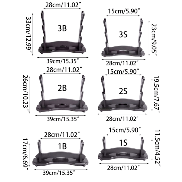 Samuraisværd Stativ Display To Tiers Sværdholder Display til Katanas 1 layer Big