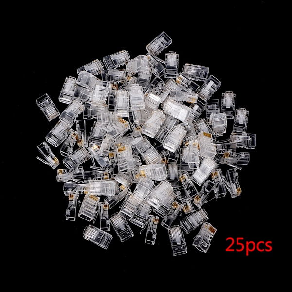 100/25x CAT5E RJ-45 UTP-kontakter RJ-45 Crimp Ends 8P8C nettverksmodulære plugger