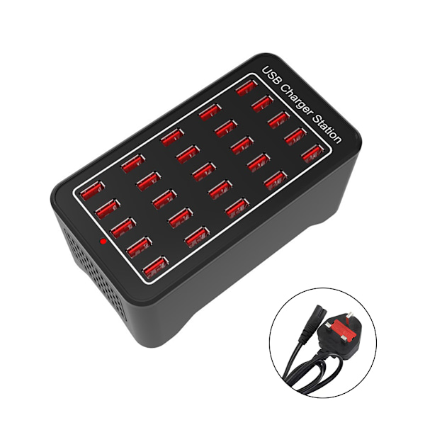 Multiport Power Station Vegglader Telefonadapter USB Desktop Multiport Hurtiglader for kjøpesentre Hotellskole