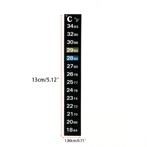 Aquarium Termometer Sticker Selvklebende Stickers Fish for Tank Temperatur Strip