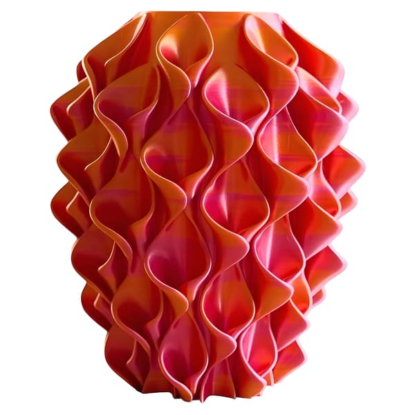 Blomvas, 3D-printad vas röd och guld blomvas dekorativ blomvas