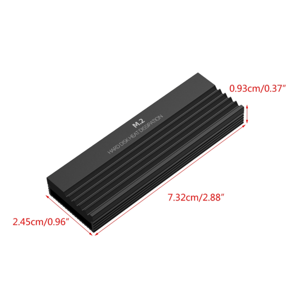 Avancerad M.2 SSD NVMe kylflänsar i aluminium för PCIe SATA M 2 SSD Black