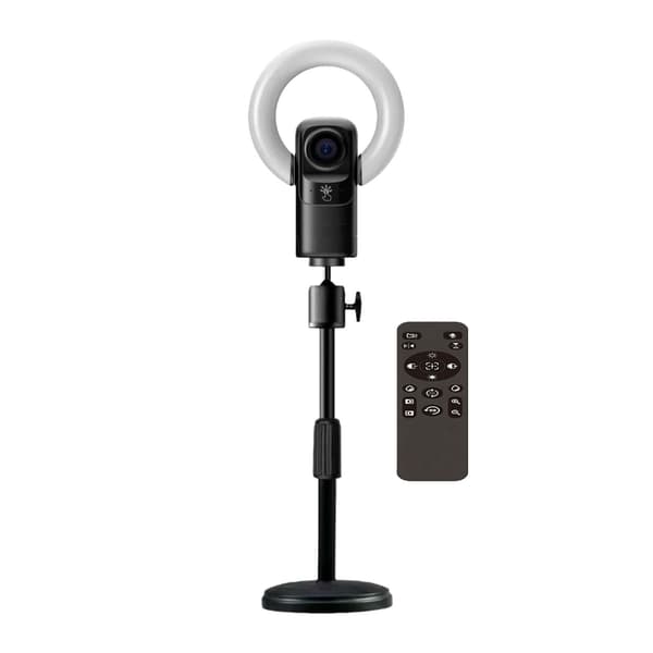 Vidvinkel 4K Webcam med integreret LED-lys til onlinemøder og fjernarbejde