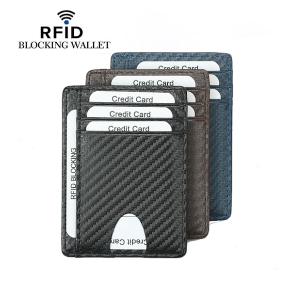 Ohut estävä lompakko Luottokorttikotelon kukkaro Case miehille, naisille Carbon fiber black