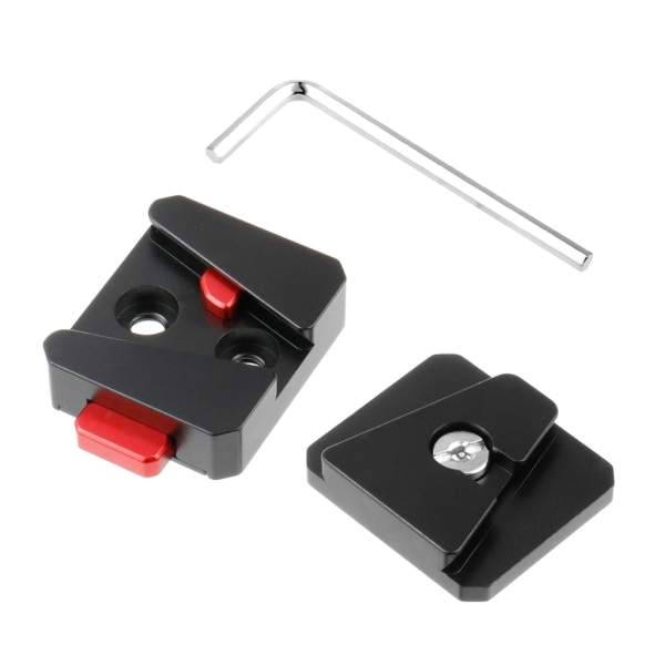 V Port Batterifäste Adapter Bärbar Quick Release Plate QR-kort med skiftnyckel för stativ DSLR kamerastabilisator