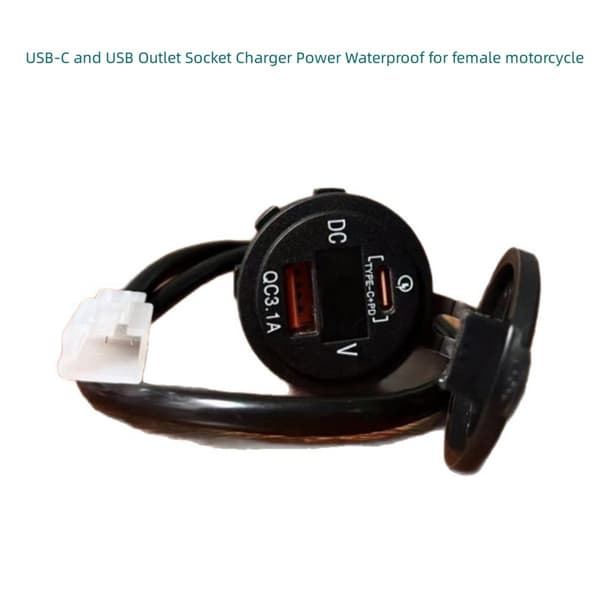 ABS 2-portars motorcykel USB-laddare med voltmeter för långfärdskörning