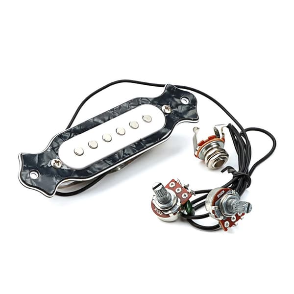 6-strängad Cigar Box Gitarr Pickup Förkopplad Gitarr Ljudhåls Pickup med Ratt