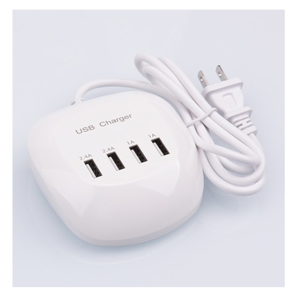 USB laddningsstation, USB power med 4 portar, USB -laddningsstation för flera enheter, USB portar Vita null - EU