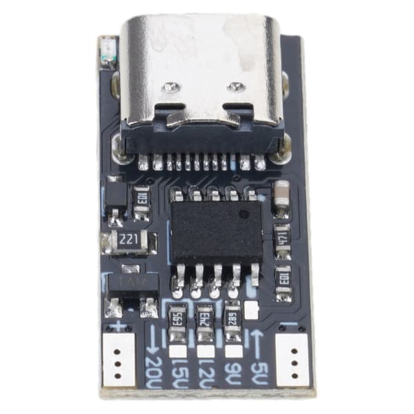 Programmerbar USB C Strømadapterkort 9V 12V 15V 20V Justerbar Udgang