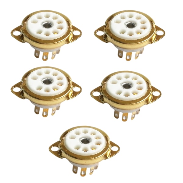 5PCS B9A Keramisk 9-stifts PCB-rörsocket för 12AX7,12AT7,12AU7,ECC83,ECC82,E88CC 6922 6p1 6p14 6n1 6N2,GZC9-C-1/GZC9-C-1-G