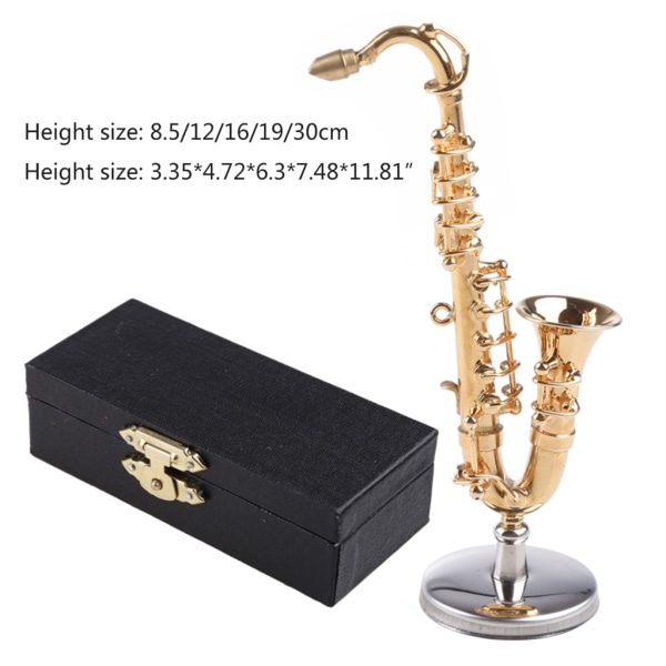 Mini Saxofon Model Miniatur Sax Model Musikalske Dekorative Ornamenter 12cm