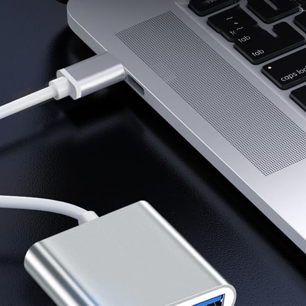 3-i-1 USB-C til USB3.0+HDMI+PD100W Adapter til Hurtig Opladning & 5Gbps Data