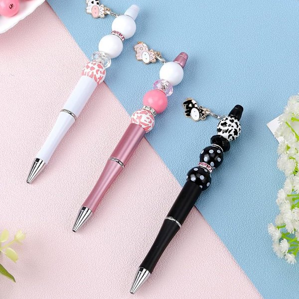 18x Cute Cow Beadable Penne DIY Pen Making Kits Beadable Kuglepen til pige