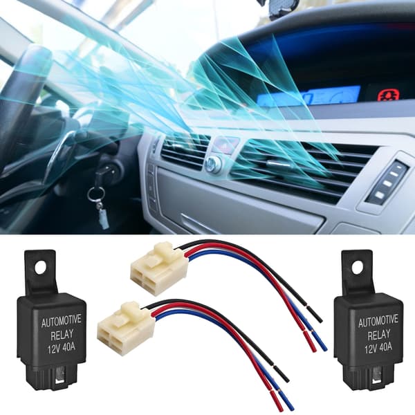 2st 12V 40Amp Bilrelä Set Inklusive 4 Terminaler Stift Kabelhärva