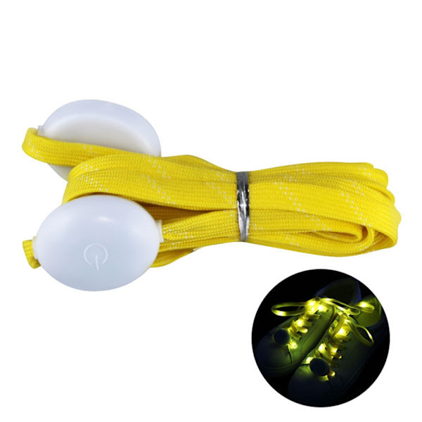 Färgglada LED-skosnören med glödande belysning Yellow