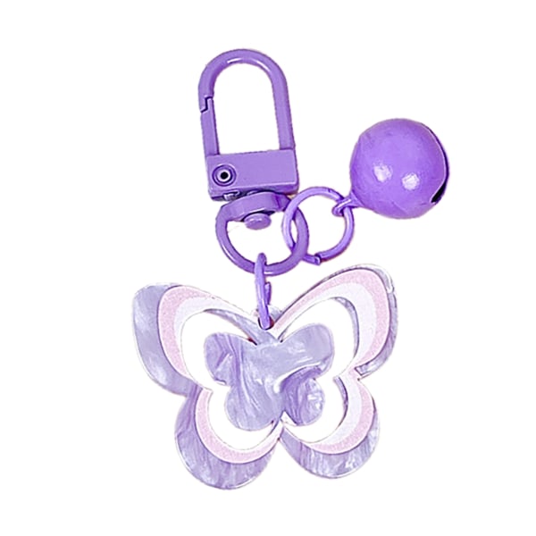 Färgglad fjäril Nyckelring Ornament Snygg hängande väska Handväska Charm Fashionabla tillbehör för kvinnor och flickor Present Purple